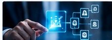 Digital security and control symbols representing governed and agentic AI